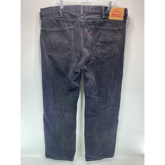 Levi's 505 Classic Straight Leg Black Denim Jeans Men's 40x30 Darker Than Appear - Picture 1 of 9